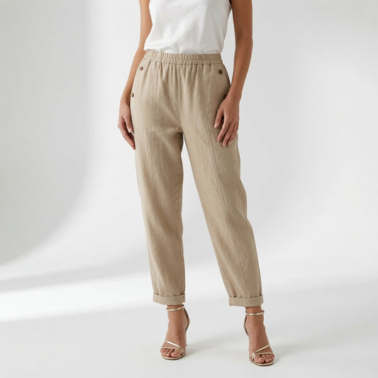 Azélyne™ — Pantalón Fluido Lino Confort Estival