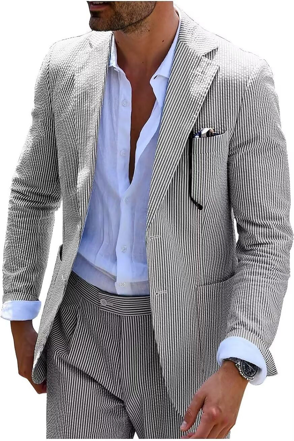 | COMPLET ÉTÉ À RAYURES (PANTALONS + VESTE)