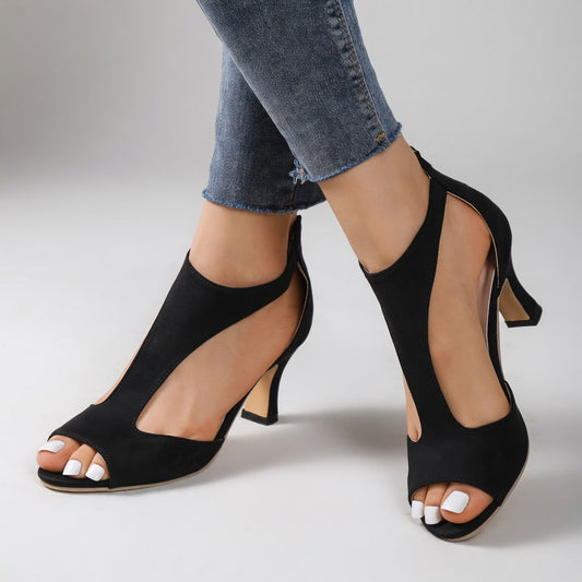 Damienne™ | Sandalia de Tacón Ante, Elegancia de Noche