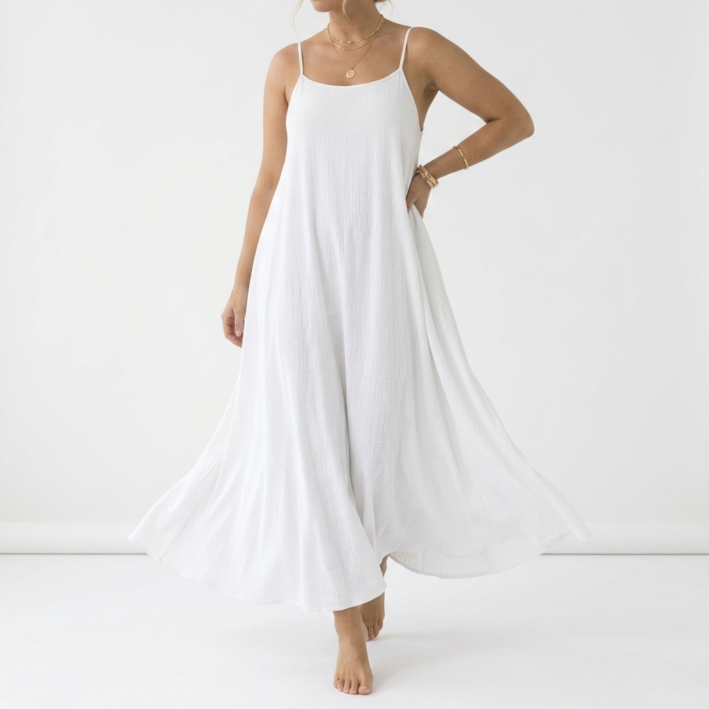 Dorsale™ — Vestido Maxi Espalda Descubierta Tirantes con Lazo