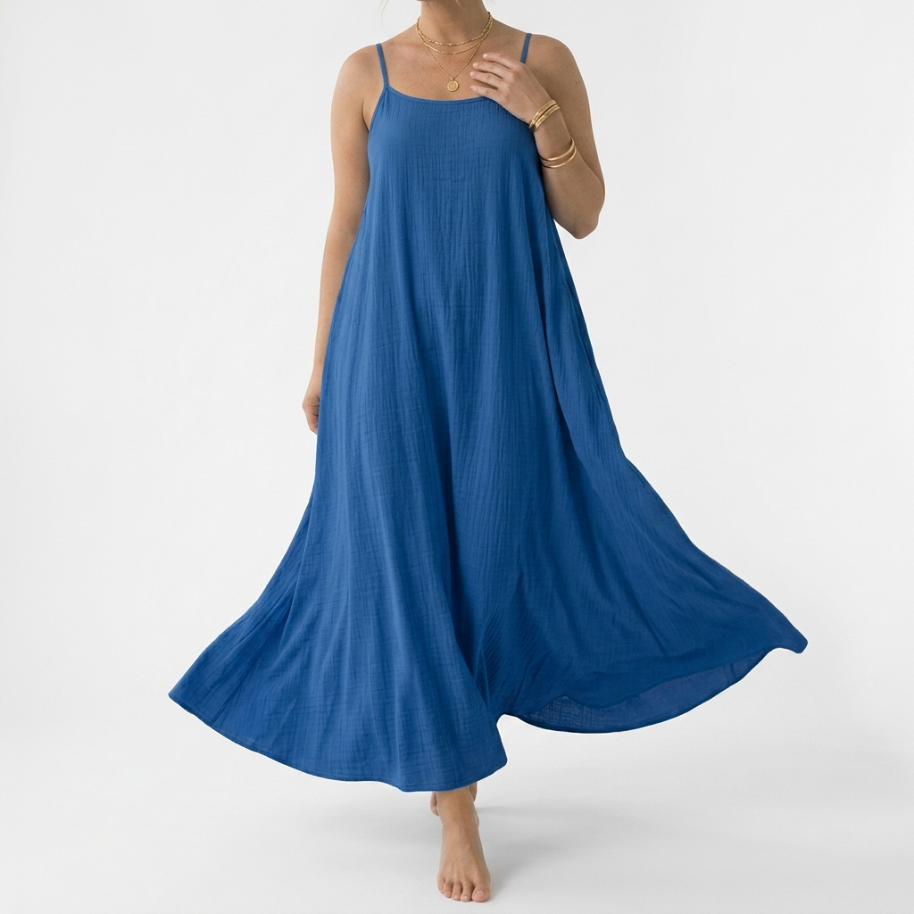 Dorsale™ — Vestido Maxi Espalda Descubierta Tirantes con Lazo