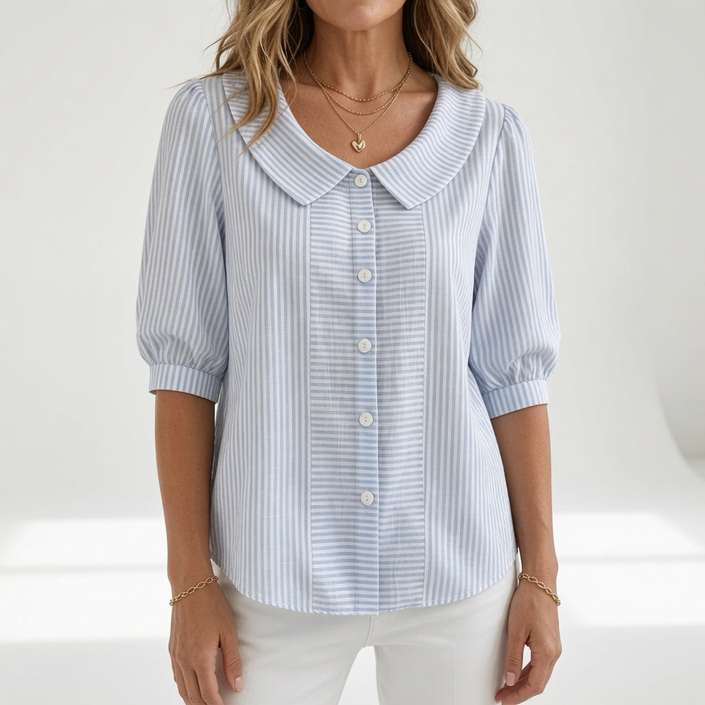 Zélie™ — Blusa de Mangas Abullonadas a Rayas