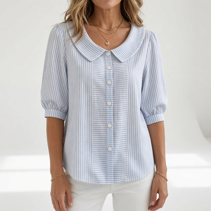 Zélie™ — Blusa de Mangas Abullonadas a Rayas