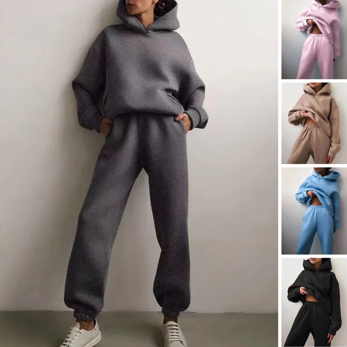 Isabella – Conjunto Sudadera con Capucha de Color Liso