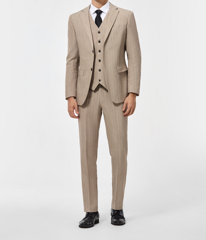 Traje de Tres Piezas Tommy Beige