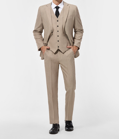 Traje de Tres Piezas Tommy Beige - Primavera Verano
