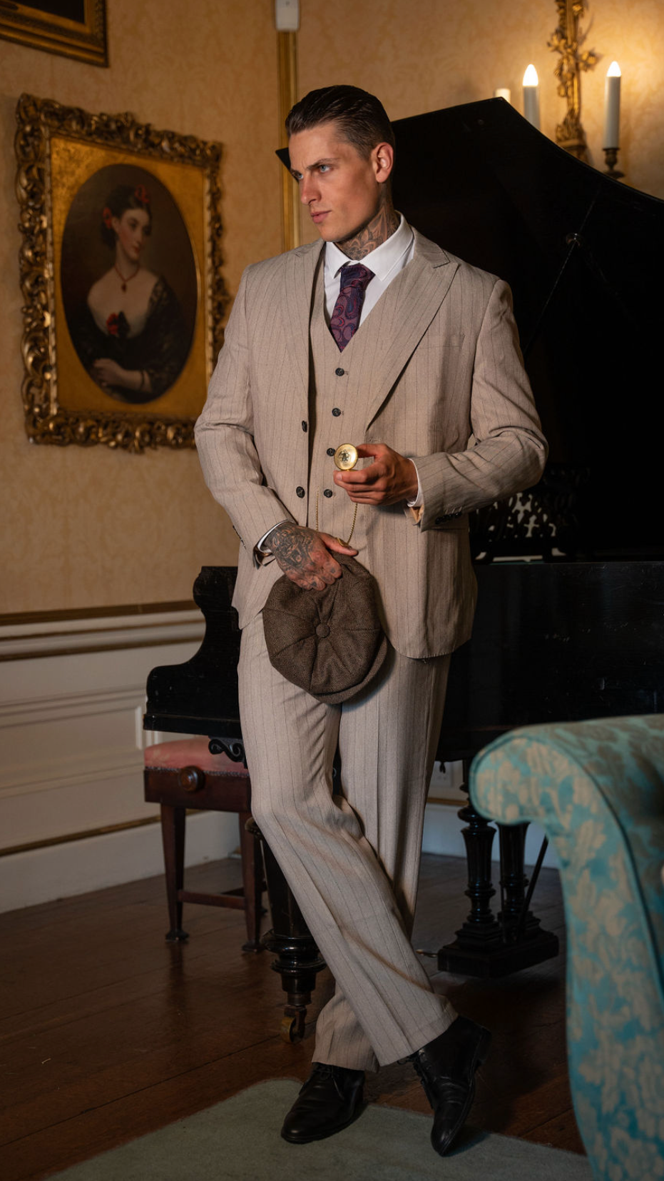 Traje de Tres Piezas Tommy Beige