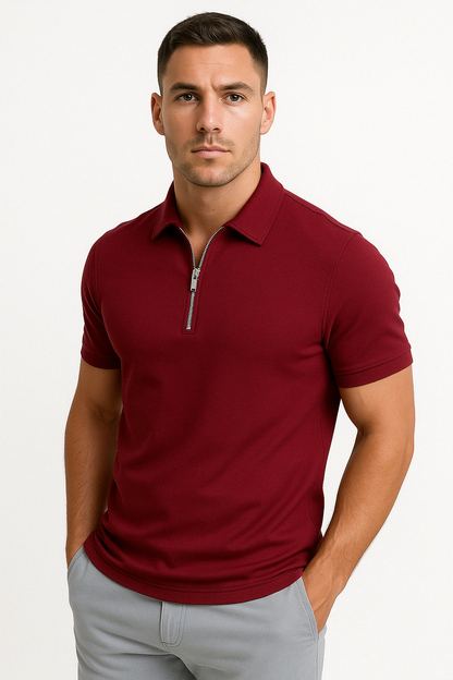 | POLO MODERNE AVEC ZIP MI-HAUT