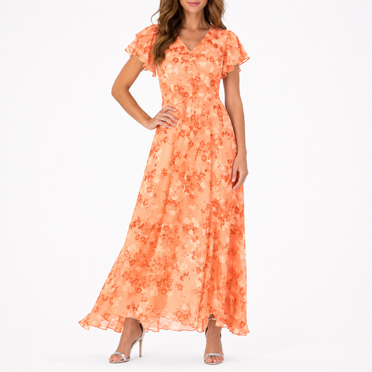 | Robe Longue Fleurie Élina
