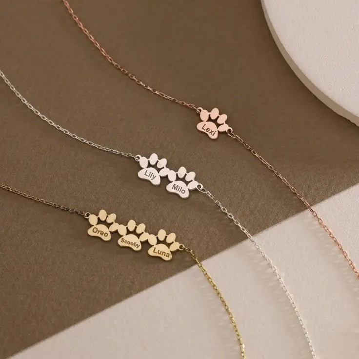 Pulsera de Nombre con Huellas Personalizada