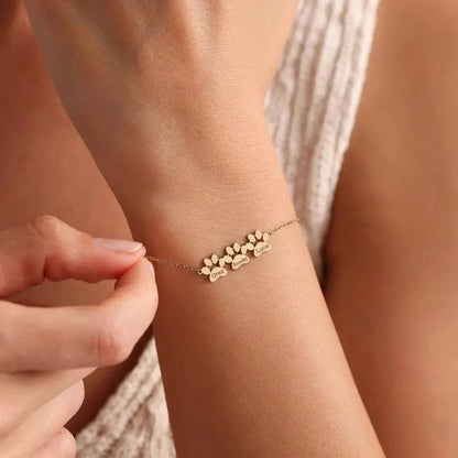 Pulsera de Nombre con Huellas Personalizada