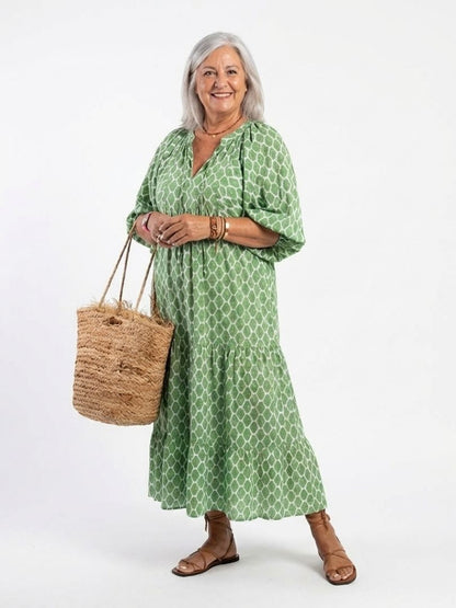 | Robe midi a mangas trois quarts Apolline