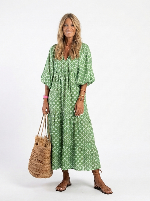 | Robe midi a mangas trois quarts Apolline