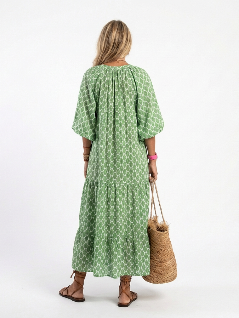 | Robe midi a mangas trois quarts Apolline
