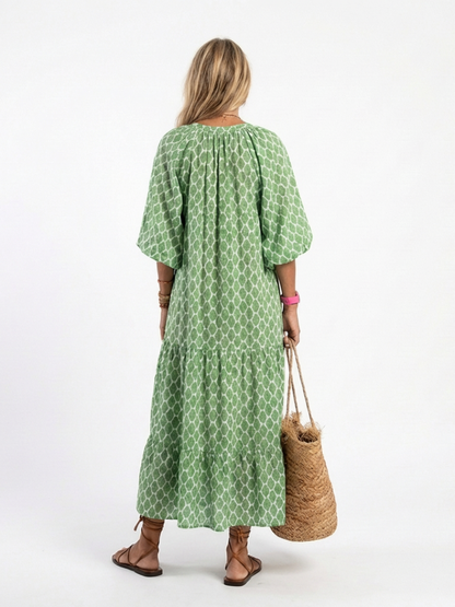 | Robe midi a mangas trois quarts Apolline