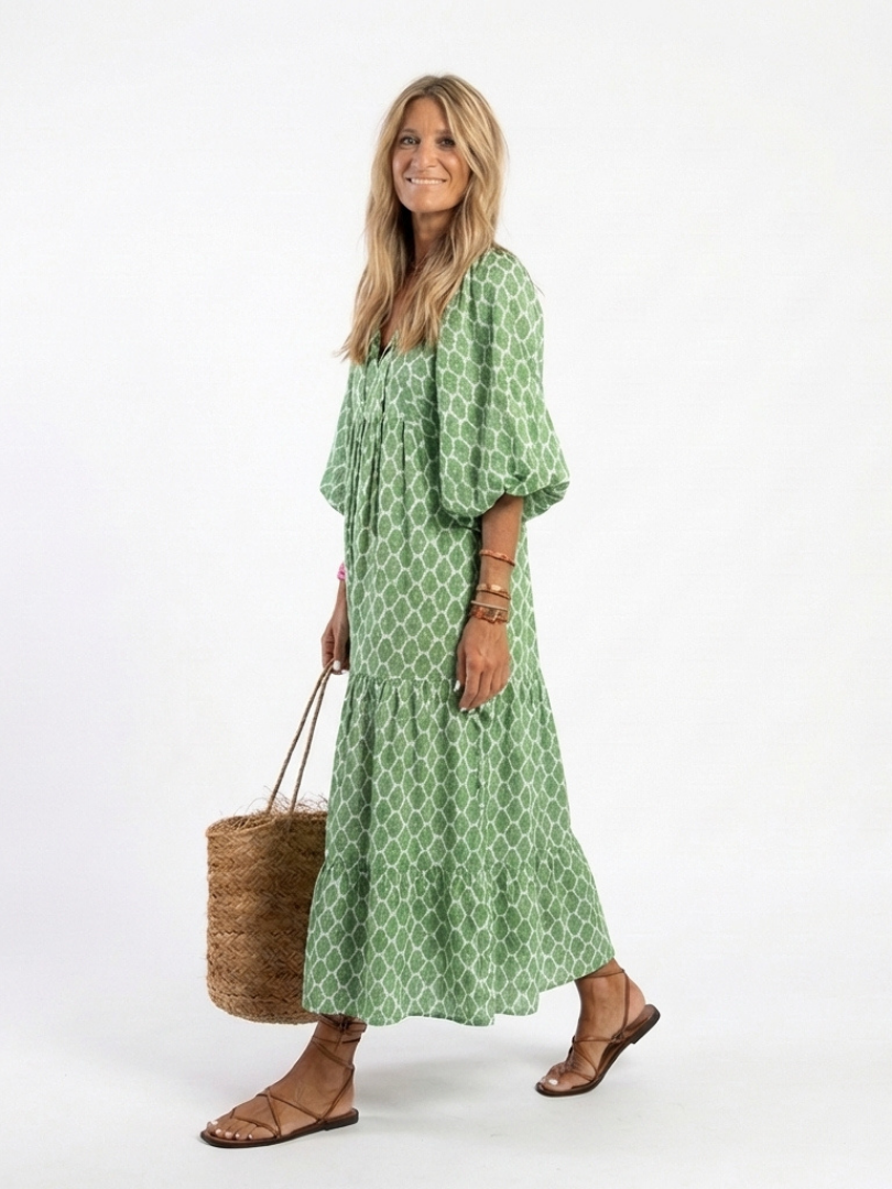 | Robe midi a mangas trois quarts Apolline