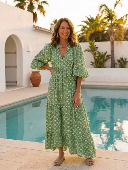 | Robe midi a mangas trois quarts Apolline