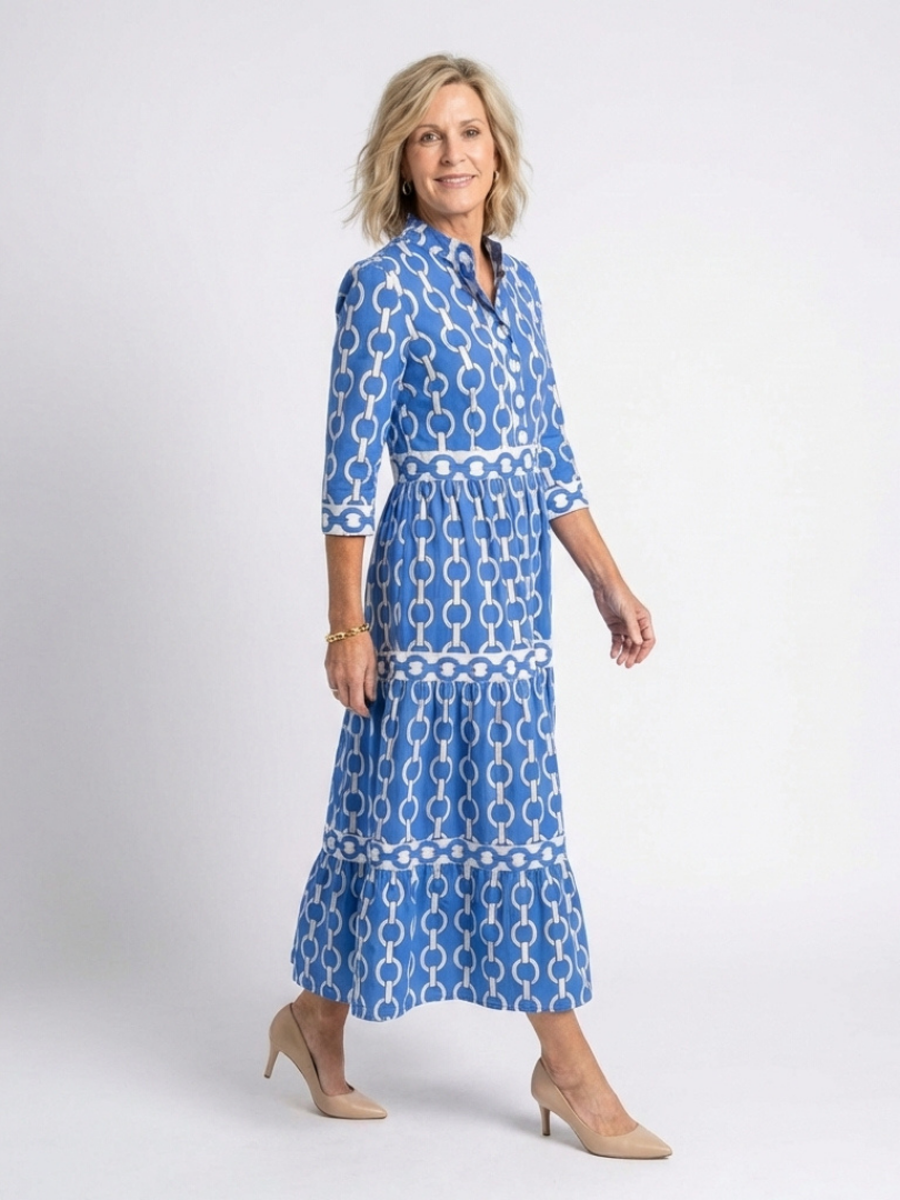 | Robe midi a mangas trois quarts Ysolde