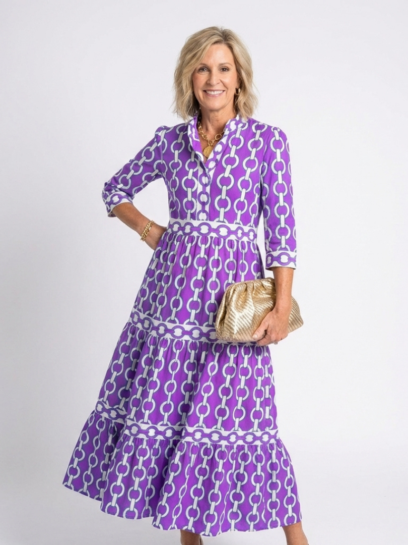 | Robe midi a mangas trois quarts Ysolde