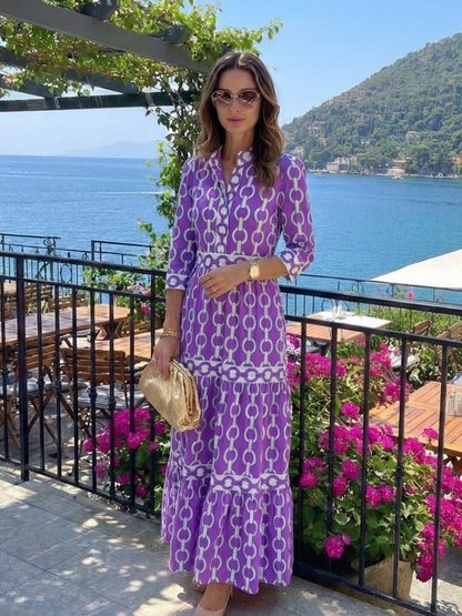 | Robe midi a mangas trois quarts Ysolde
