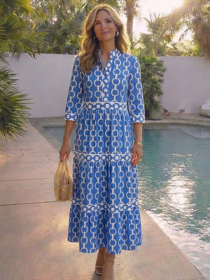 | Robe midi a mangas trois quarts Ysolde
