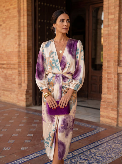 | Robe Portefeuille Satinée Léa