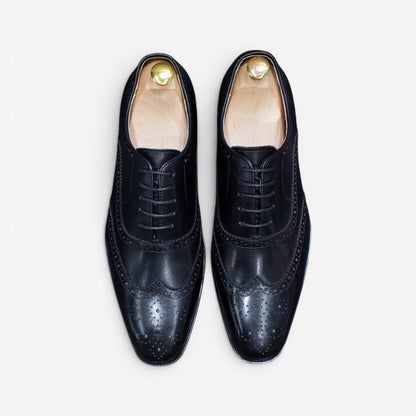 Zapatos Brogue Oxford de Cuero Genuino Leonardo