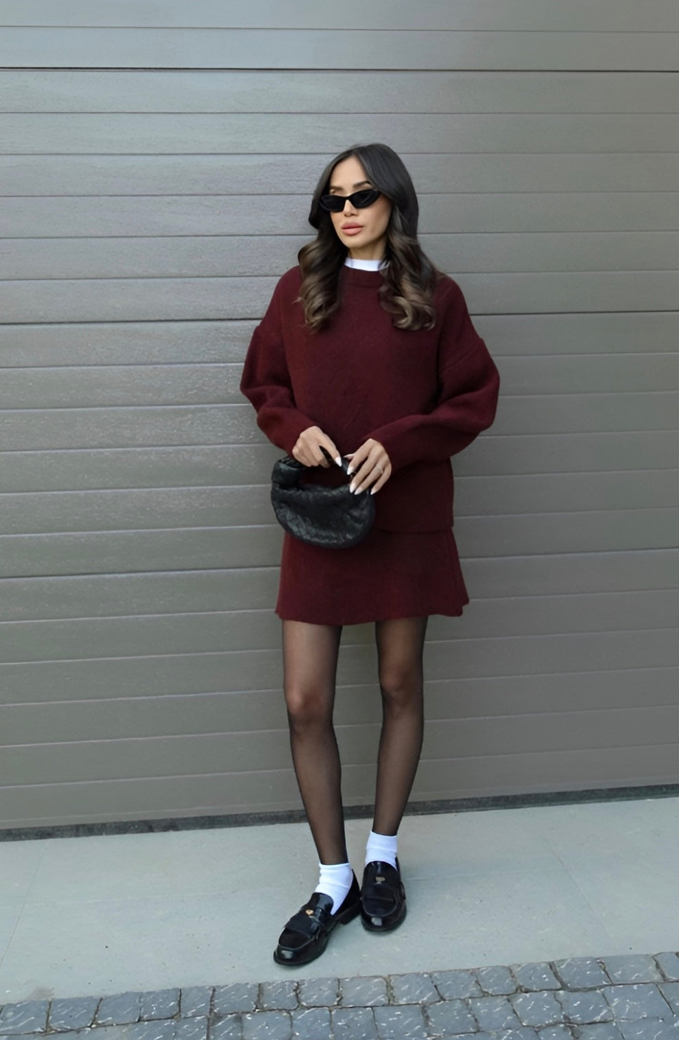 Conjunto de punto: jersey y falda