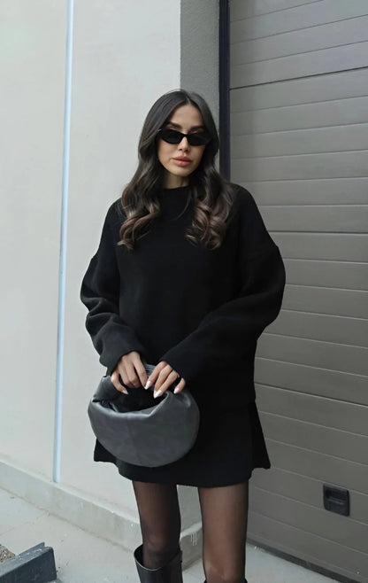 Conjunto de punto: jersey y falda