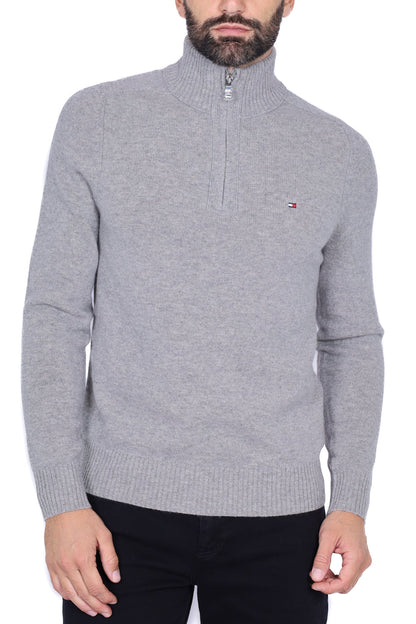 Kyril – Jersey Hombre Cuello Alto Cremallera Gris