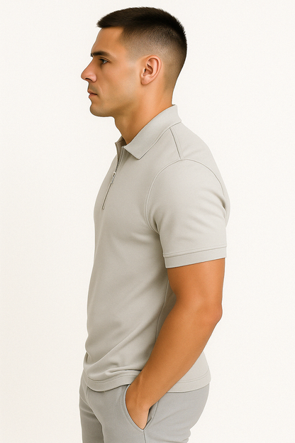 | POLO MODERNE AVEC ZIP MI-HAUT
