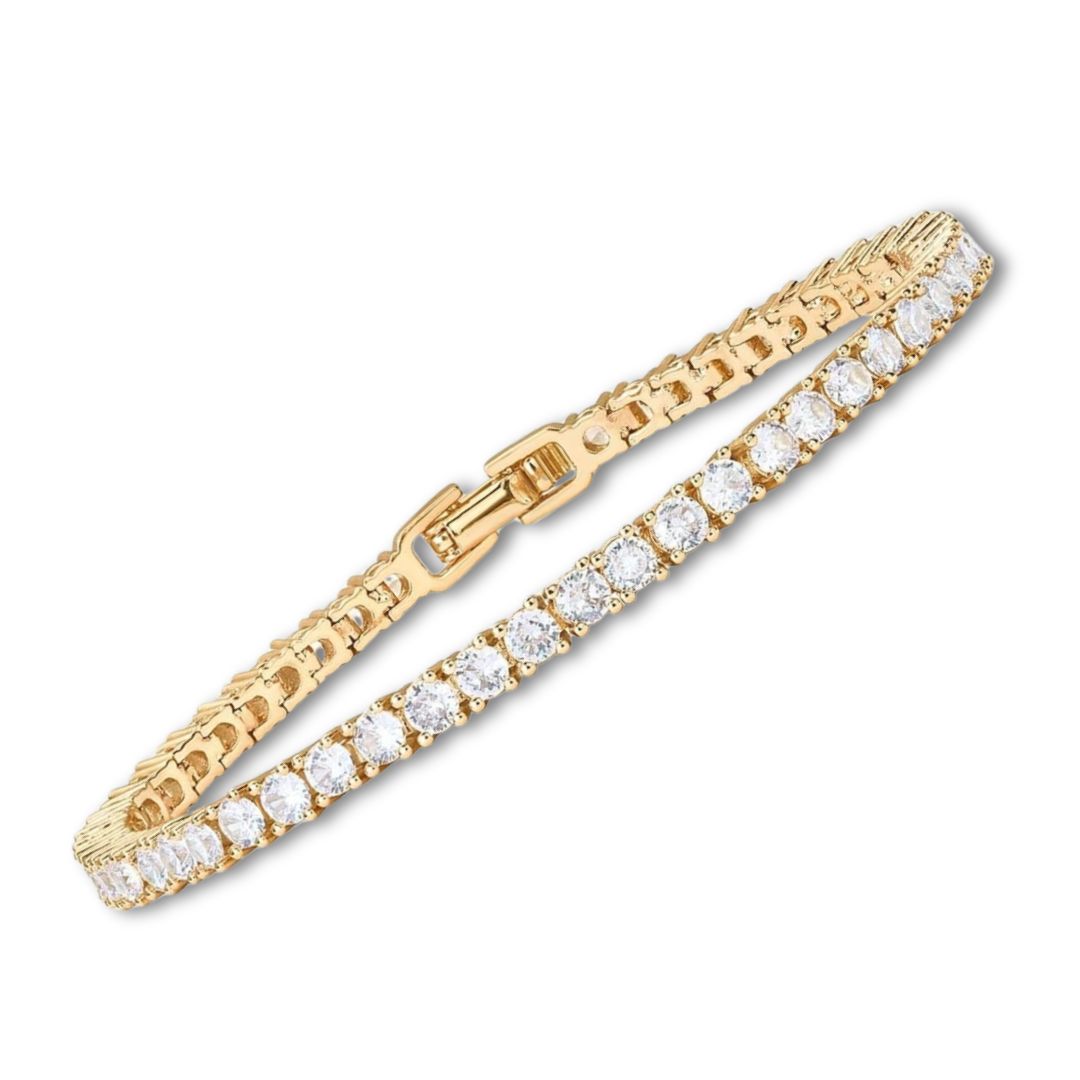 Pulsera de Tenis Chapada en Oro con Moissanita