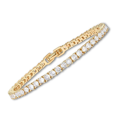Pulsera de Tenis Chapada en Oro con Moissanita