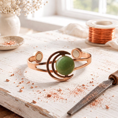 Brazalete Lunara de Cobre Verde