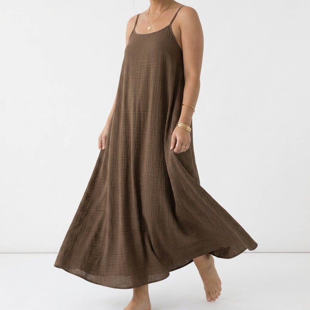 Dorsale™ — Vestido Maxi Espalda Descubierta Tirantes con Lazo
