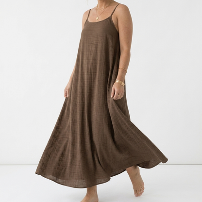 Dorsale™ — Vestido Maxi Espalda Descubierta Tirantes con Lazo