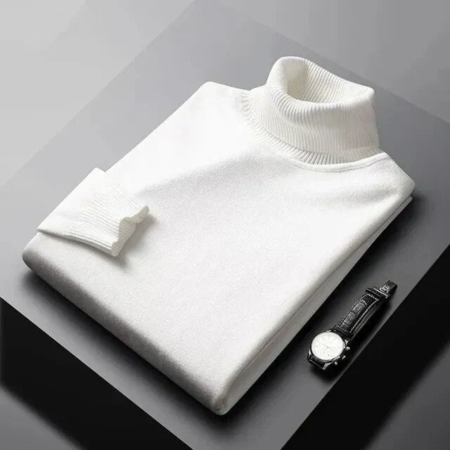 | PULL EN MAILLE À COL ROULÉ POUR HOMME