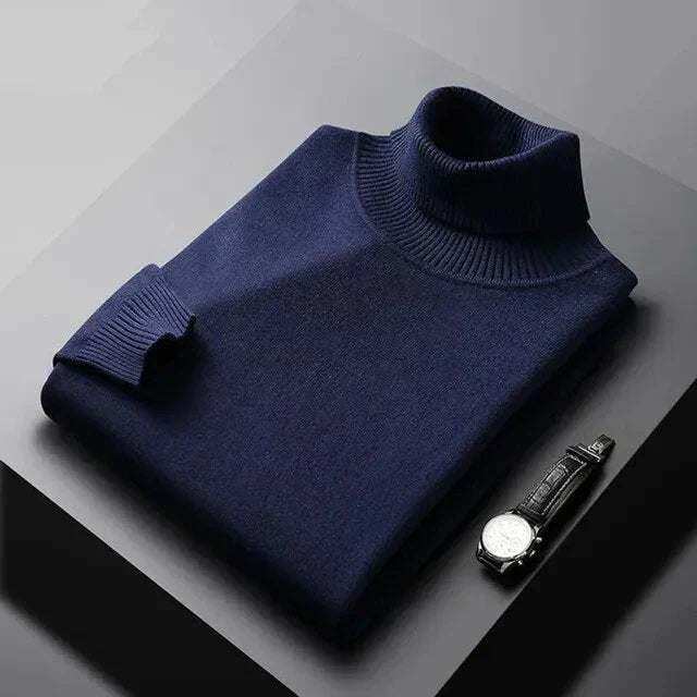| PULL EN MAILLE À COL ROULÉ POUR HOMME