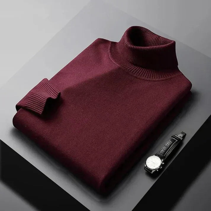 | PULL EN MAILLE À COL ROULÉ POUR HOMME