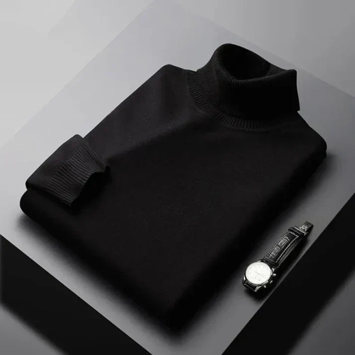 | PULL EN MAILLE À COL ROULÉ POUR HOMME