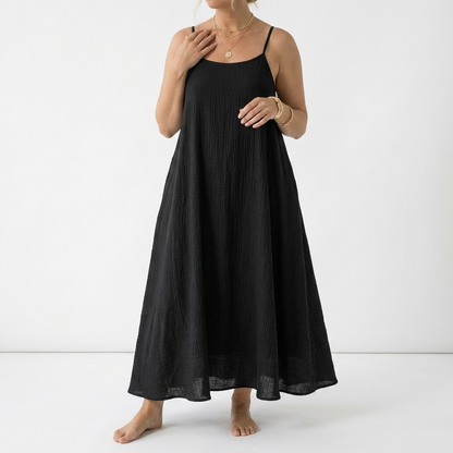 Dorsale™ — Vestido Maxi Espalda Descubierta Tirantes con Lazo