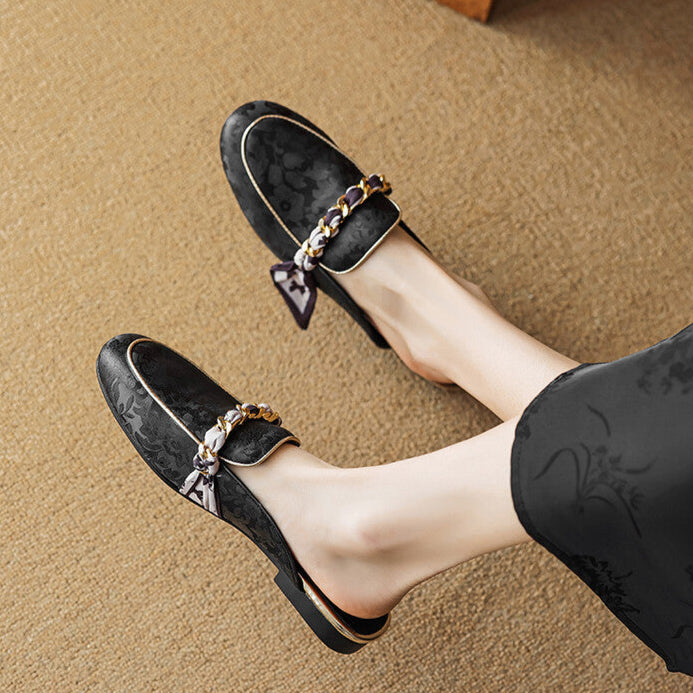 Marisa | Mules Mocasín con Cadena Decorativa
