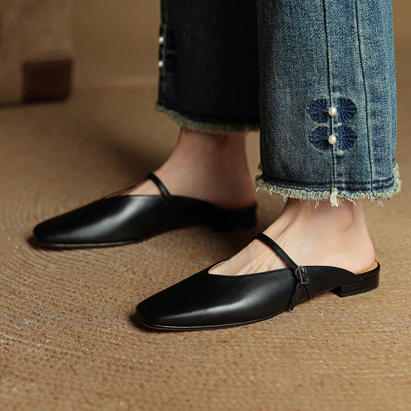 Carol | Mules Mary Jane de Punta Cuadrada