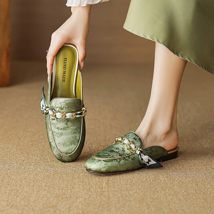 Marisa | Mules Mocasín con Cadena Decorativa