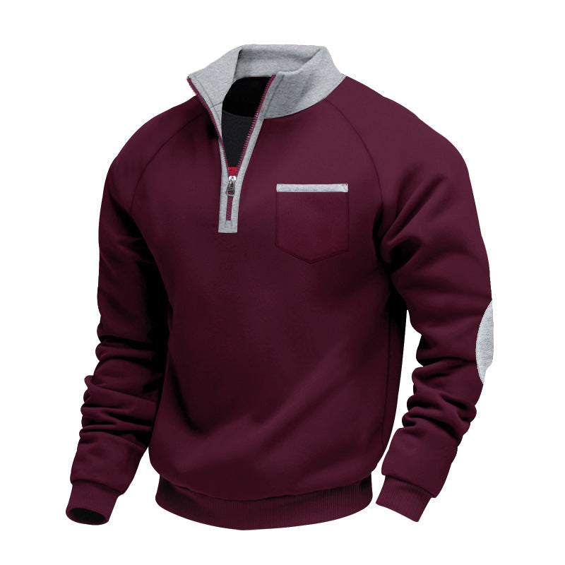 | PULL EN POLAIRE AVEC MOITIÉ ZIP POUR HOMME