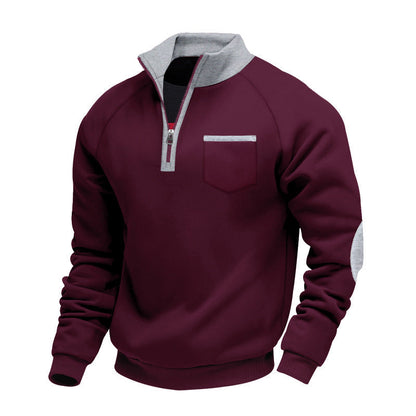 | PULL EN POLAIRE AVEC MOITIÉ ZIP POUR HOMME