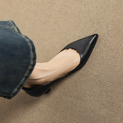 Tacones Kitten de Cuero Calenne