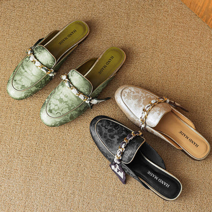 Marisa | Mules Mocasín con Cadena Decorativa