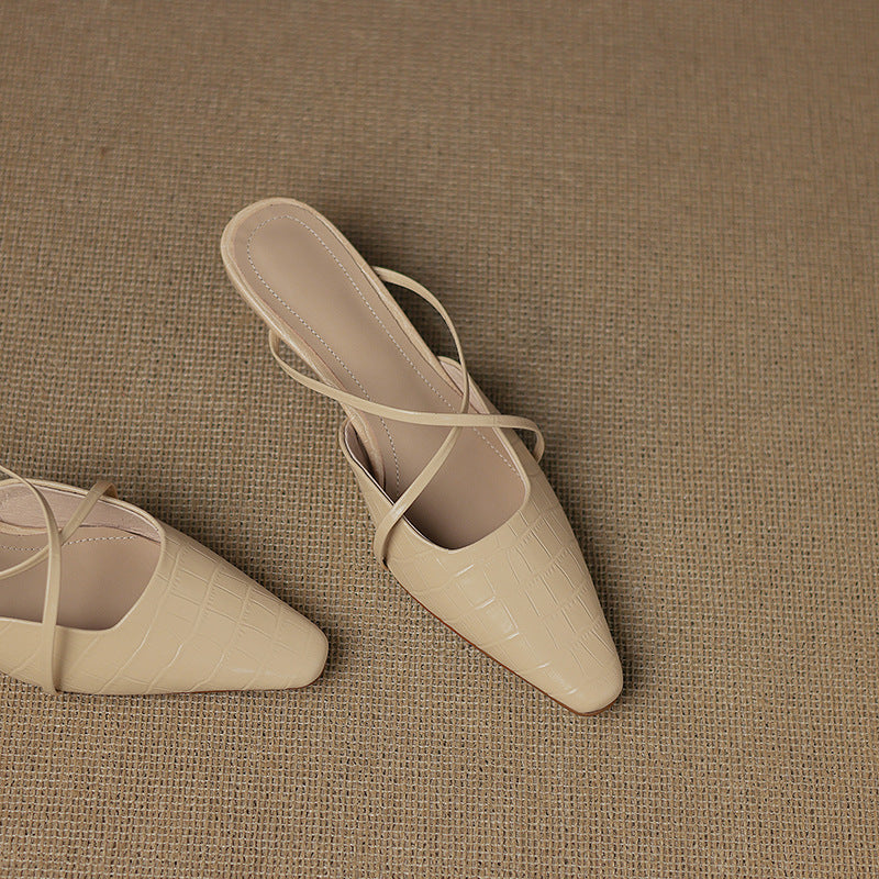 Cris | Mules de Punta con Tiras Cruzadas