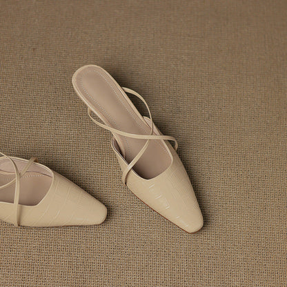 Cris | Mules de Punta con Tiras Cruzadas